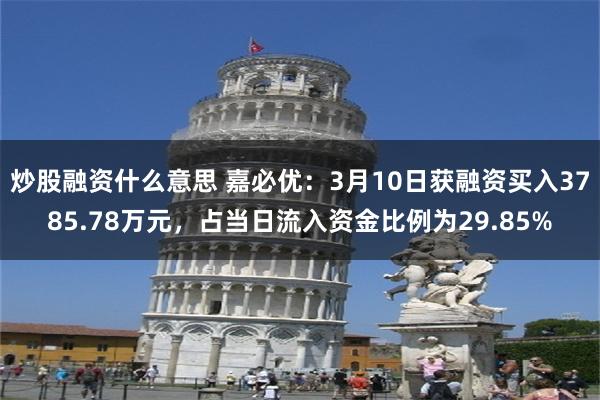 炒股融资什么意思 嘉必优：3月10日获融资买入3785.78万元，占当日流入资金比例为29.85%